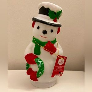 Holiday Time 11” Tabletop Snowman Blow Mold NWT